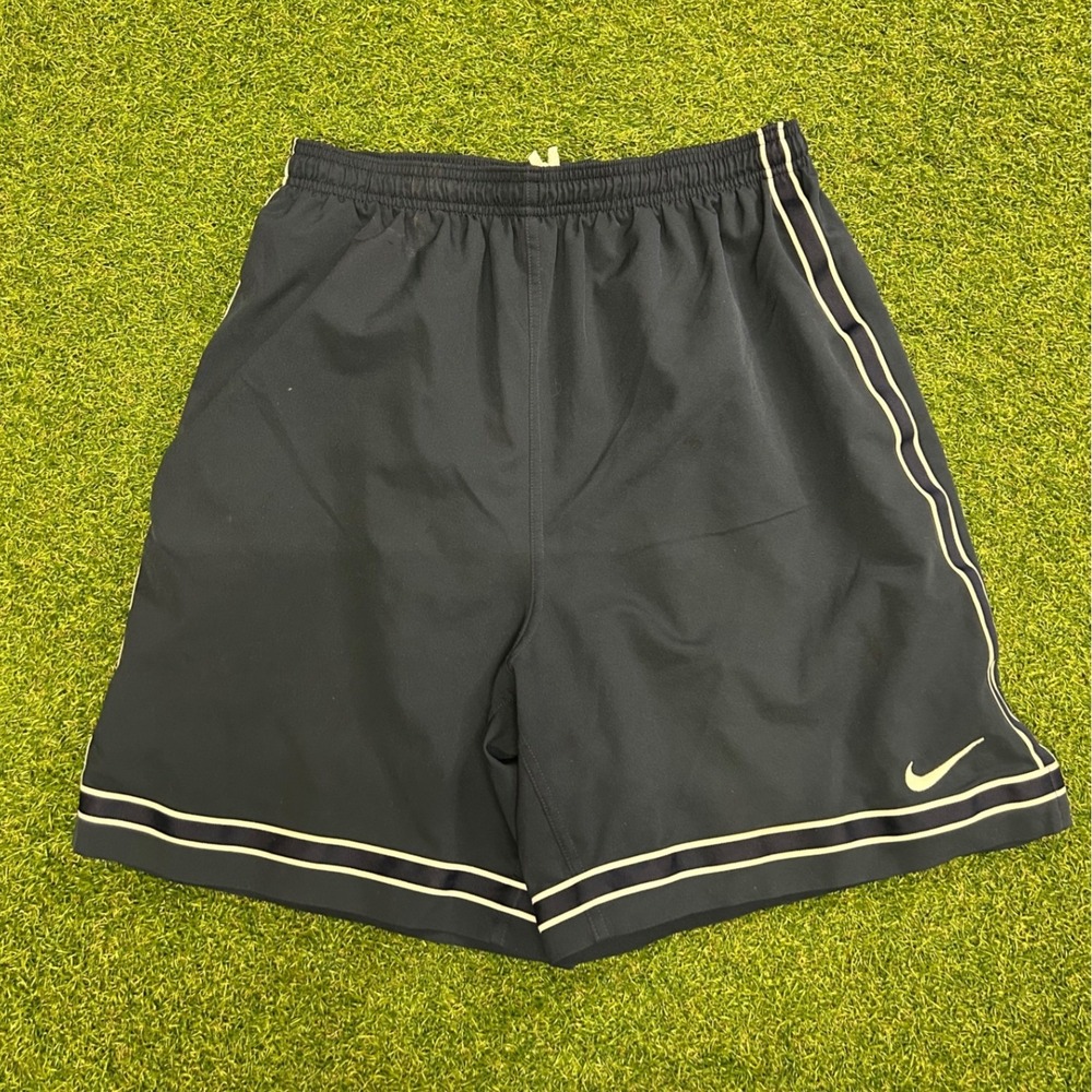 Nike Dri-FIT Mens Navy Blue Striped Athletic Training Shorts Small